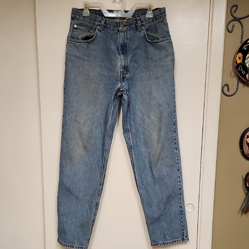 Calvin Klein Blue Straight Jeans with Classic Vintage Look